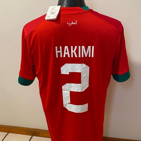 Paris Saint Germain Morocco Achraf Hakimi Jersey # 2 , Unisex - Picture 1 of 10
